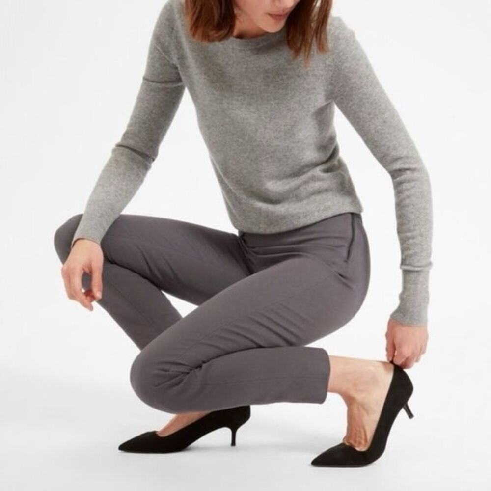 Everlane Ponte Side Zip Work Pant Grey Ankle Crop Size 6